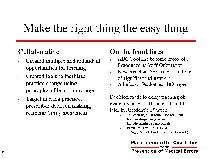 Make the right thing the easy thing Collaborative • • • Created multiple and