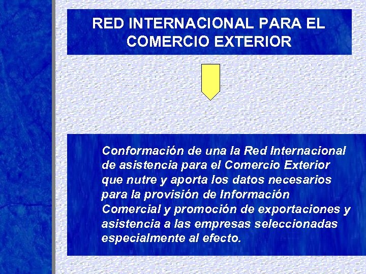 RED INTERNACIONAL PARA EL COMERCIO EXTERIOR Conformación de una la Red Internacional de asistencia