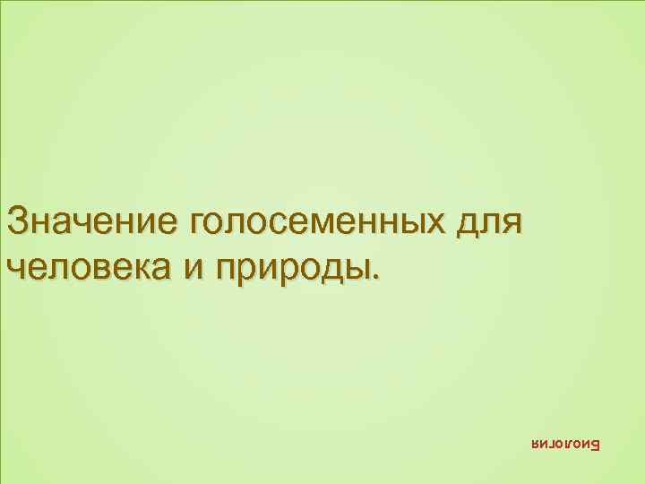 Значение голосеменных для человека и природы. Биология 