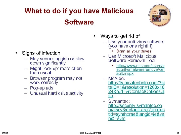 What to do if you have Malicious Software • Ways to get rid of