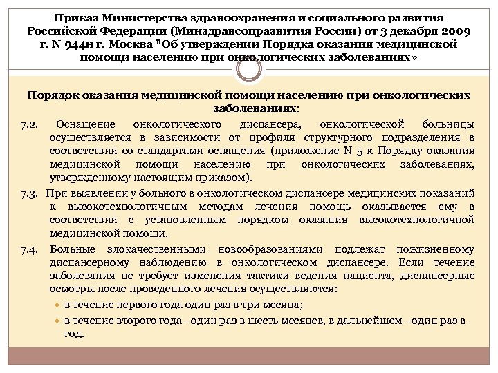 Приказ Министерства здравоохранения и социального развития Российской Федерации (Минздравсоцразвития России) от 3 декабря 2009