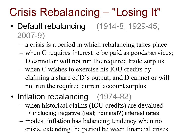 Crisis Rebalancing – 