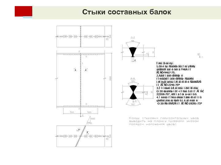 Стыки составных балок 