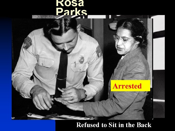 Rosa Parks Arrested Refused to Sit in the Back 