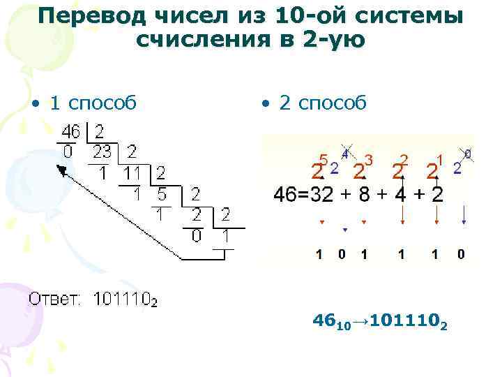 Переведите из 10 ой системы счисления