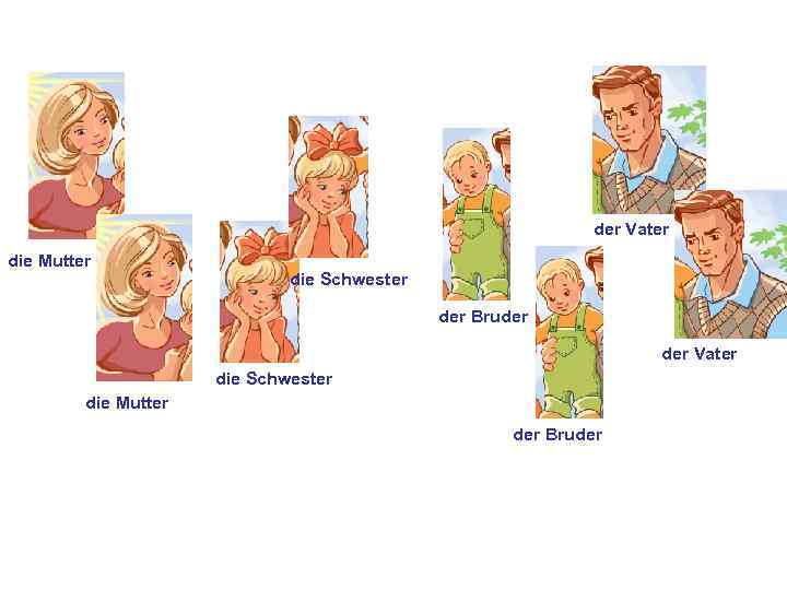 der Vater die Mutter die Schwester der Bruder Vater die Schwester die Mutter der