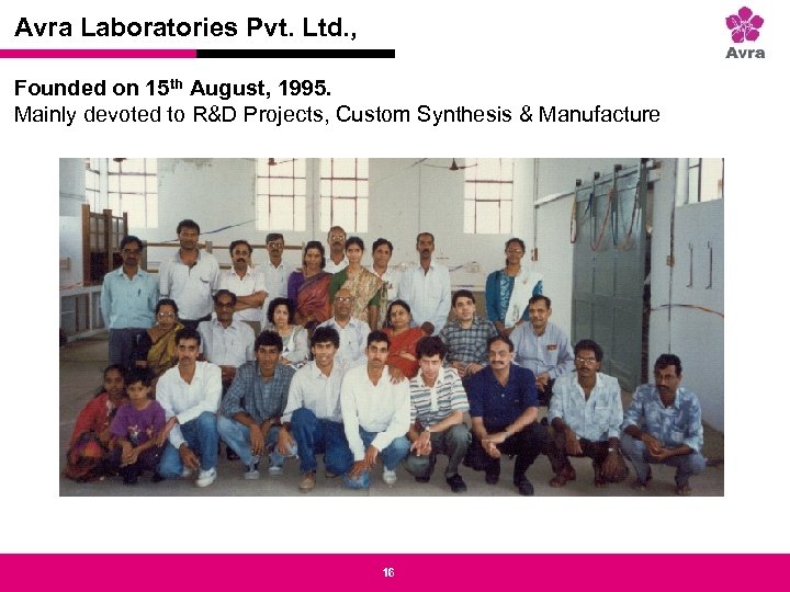Strictly private and confidential Avra Laboratories Pvt. Ltd. , Founded on 15 th August,