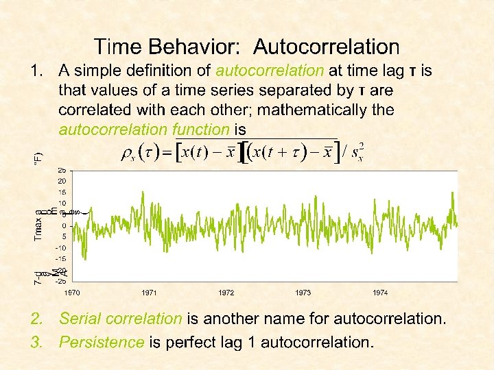 Time Behavior: Autocorrelation 