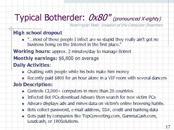 Typical Botherder: 0 x 80
