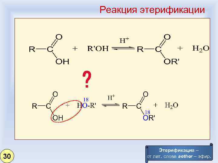 Реакция этерификации уксусной кислоты с этанолом