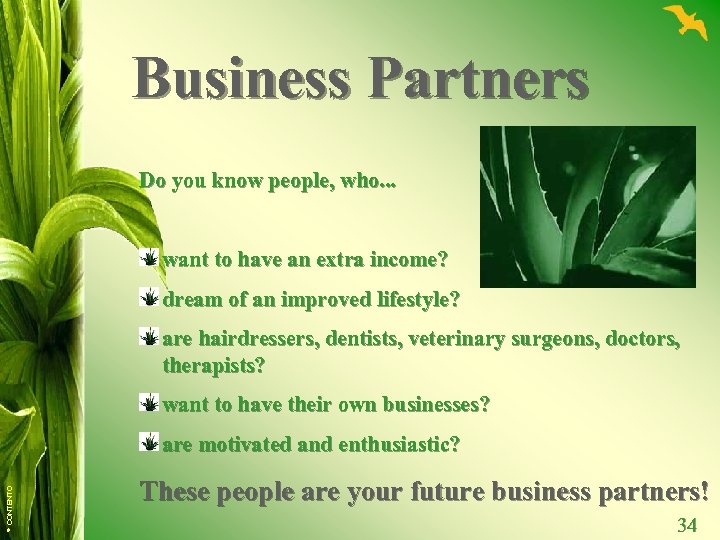 Business Partners Do you know people, who. . . want to have an extra