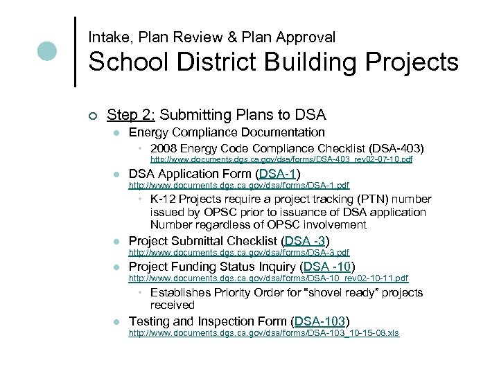 Intake, Plan Review & Plan Approval School District Building Projects ¢ Step 2: Submitting