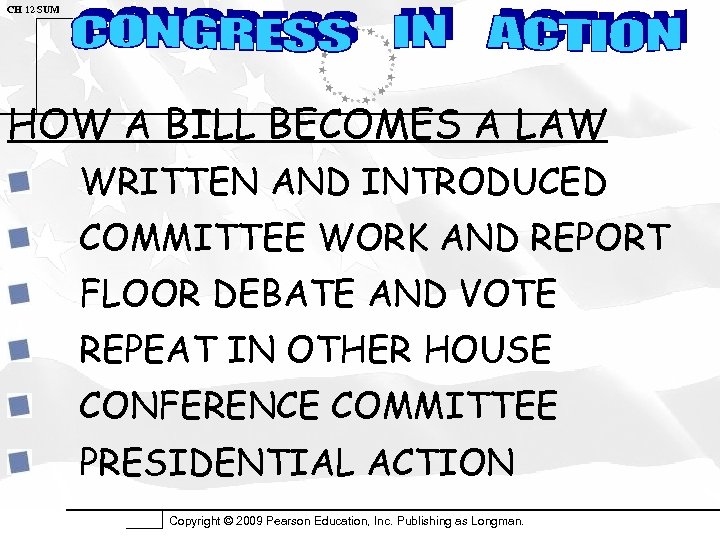 CH 12 SUM HOW A BILL BECOMES A LAW WRITTEN AND INTRODUCED COMMITTEE WORK