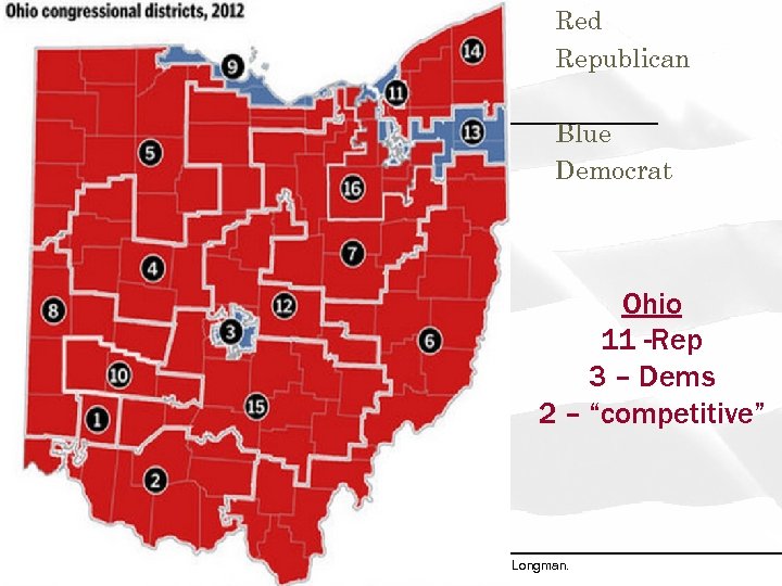 Red Republican Blue Democrat Ohio 11 -Rep 3 – Dems 2 – “competitive” Copyright