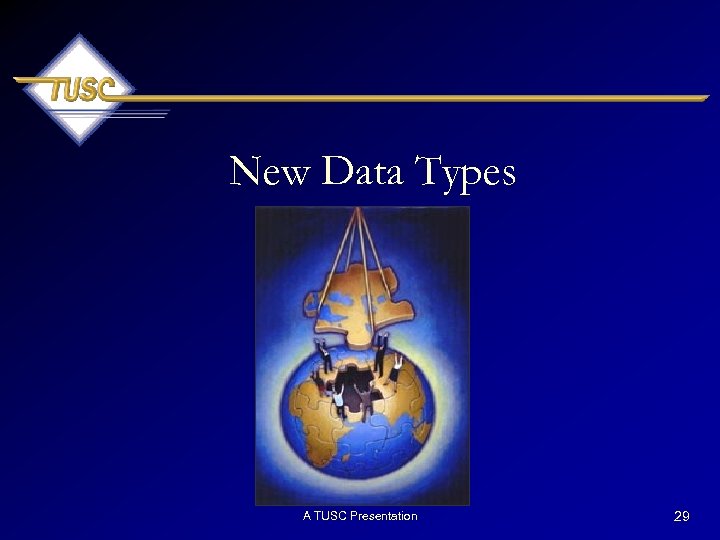 New Data Types A TUSC Presentation 29 