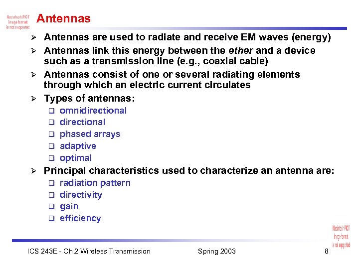 Antennas are used to radiate and receive EM waves (energy) Ø Antennas link this