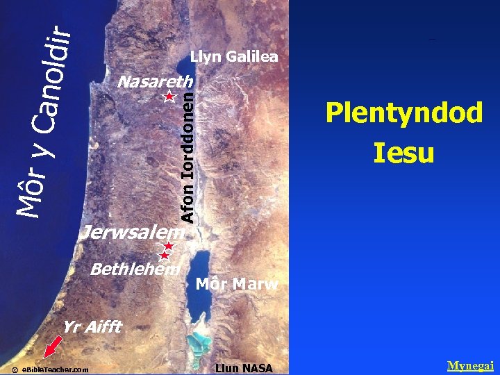 Llyn Galilea Nasareth Afon Iorddonen Môr y C anoldir Childhood of Jesus Plentyndod Iesu