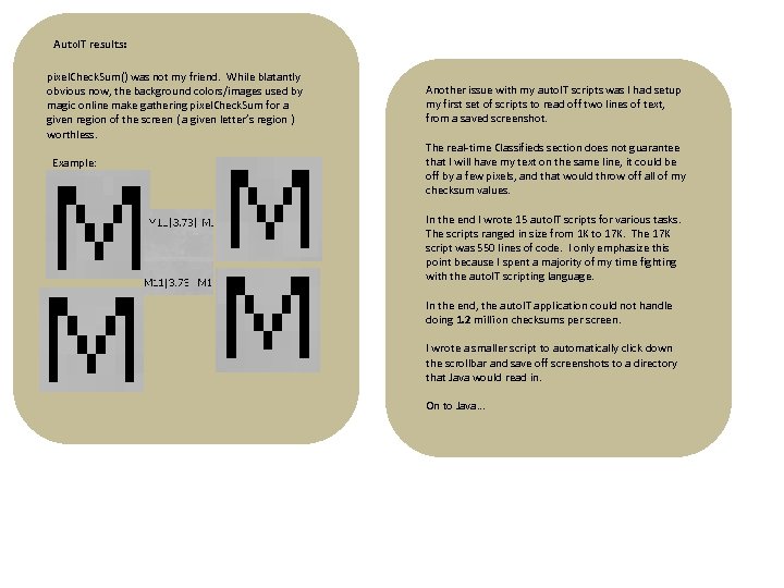Auto. IT results: pixel. Check. Sum() was not my friend. While blatantly obvious now,