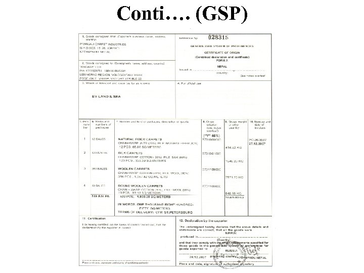 Conti…. (GSP) 