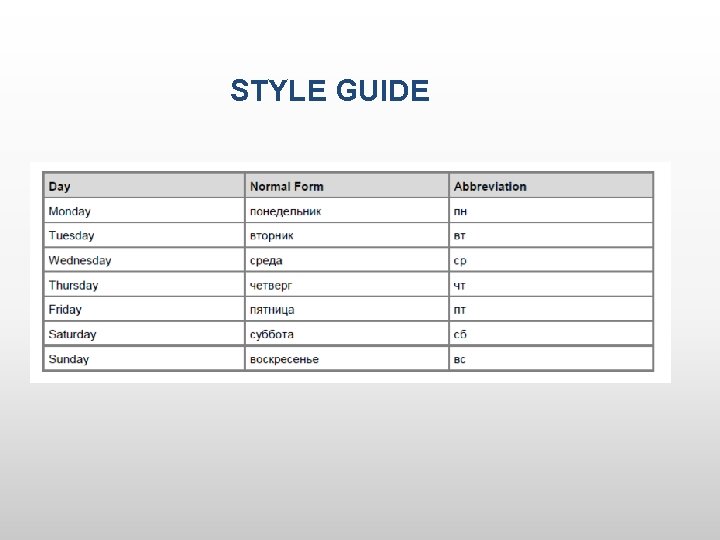 STYLE GUIDE 