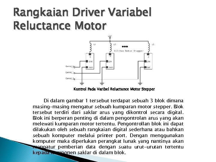 Rangkaian Driver Variabel Reluctance Motor Kontrol Pada Varibel Reluctance Motor Stepper Di dalam gambar