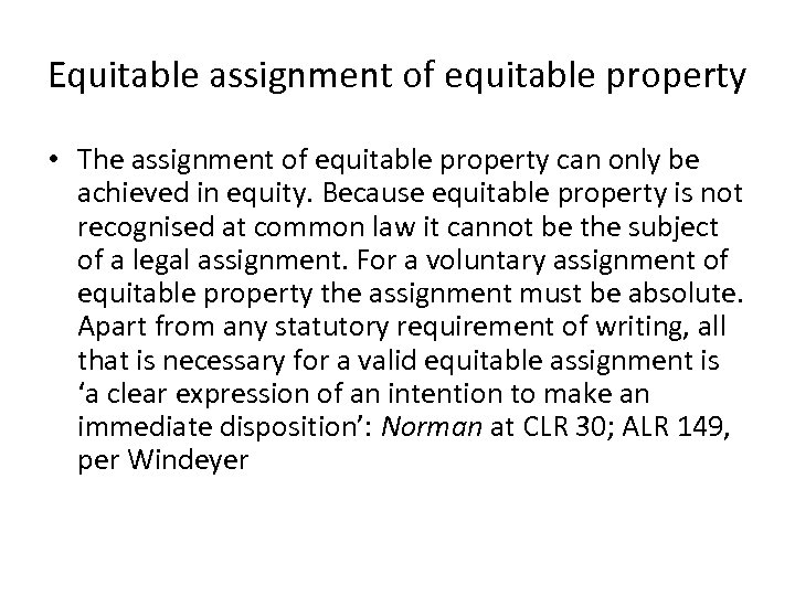 legal assignment and equitable assignment