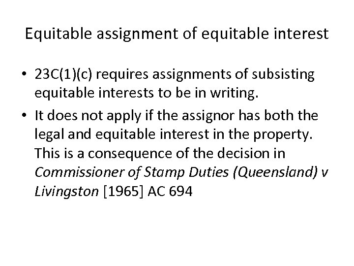 equitable assignment interest