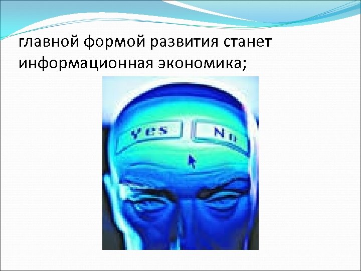 главной формой развития станет информационная экономика; 