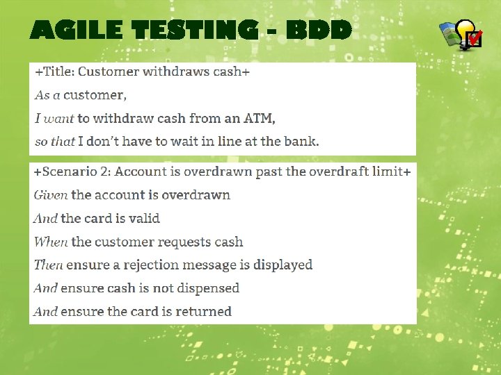AGILE TESTING - BDD 