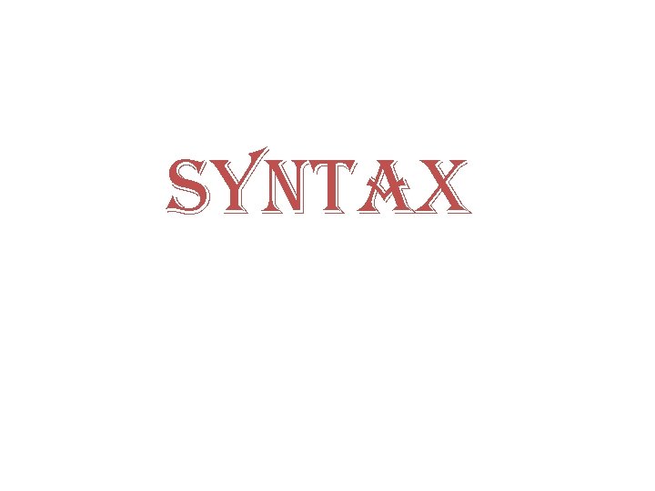 syntax 