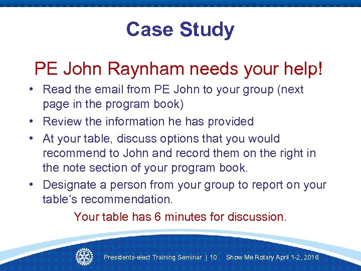 Case Study PE John Raynham needs your help! • Read the email from PE