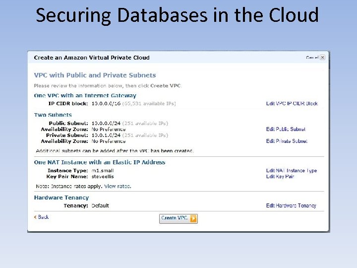 Securing Databases in the Cloud 