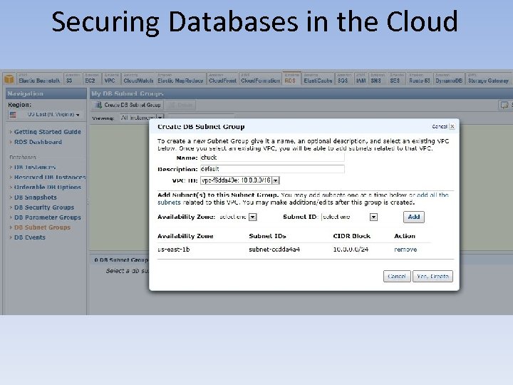 Securing Databases in the Cloud 