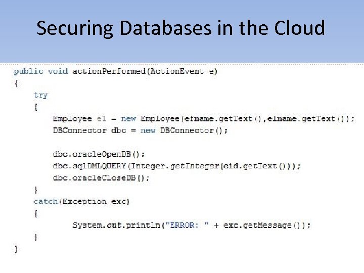 Securing Databases in the Cloud 