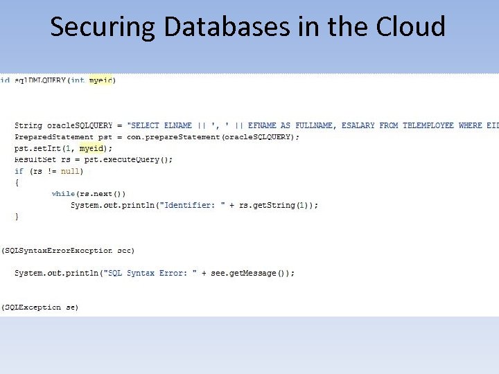 Securing Databases in the Cloud 
