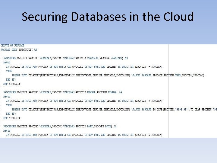 Securing Databases in the Cloud 