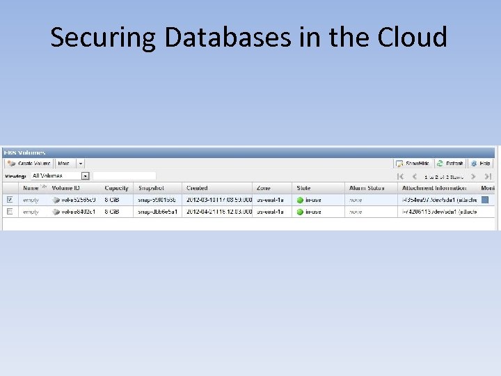 Securing Databases in the Cloud 