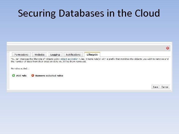 Securing Databases in the Cloud 