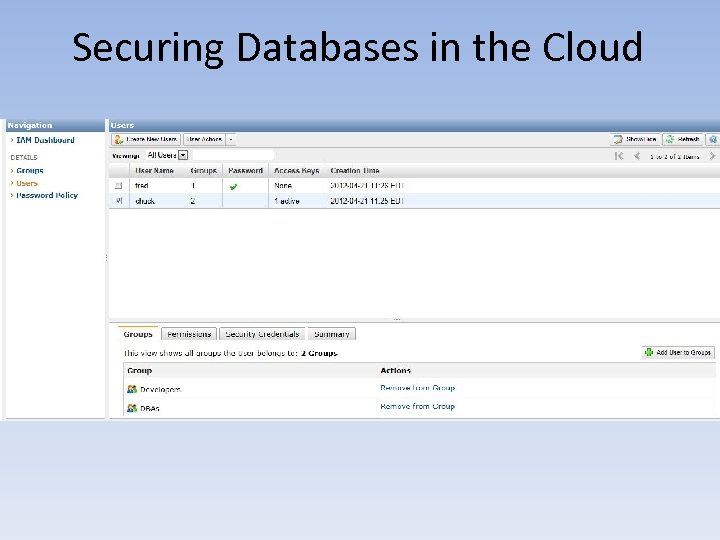 Securing Databases in the Cloud 