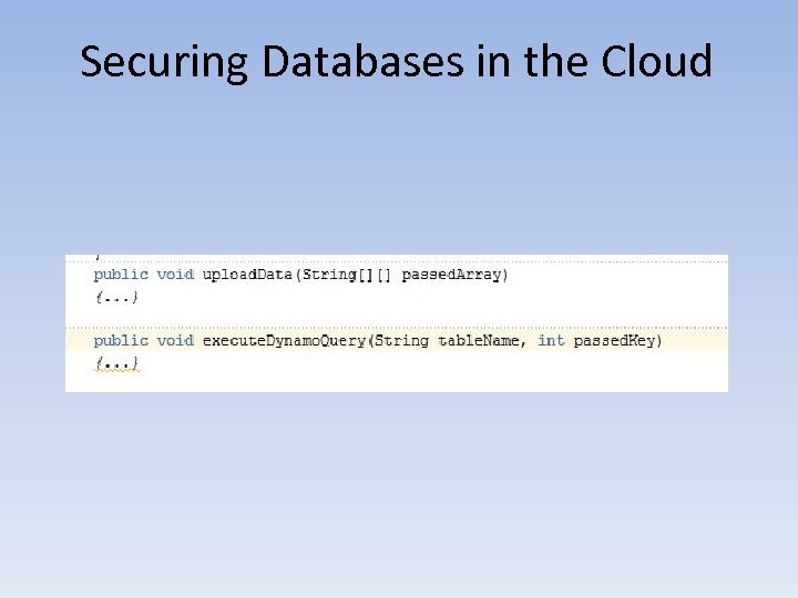 Securing Databases in the Cloud 