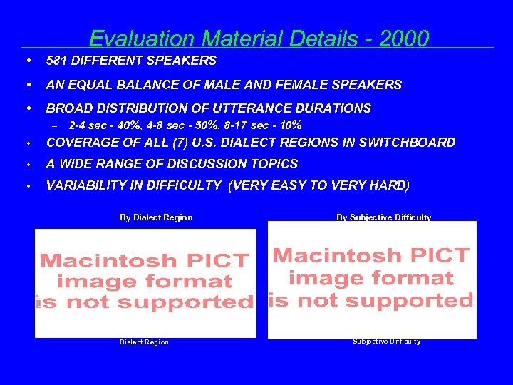 Evaluation Material Details - 2000 • 581 DIFFERENT SPEAKERS • AN EQUAL BALANCE OF