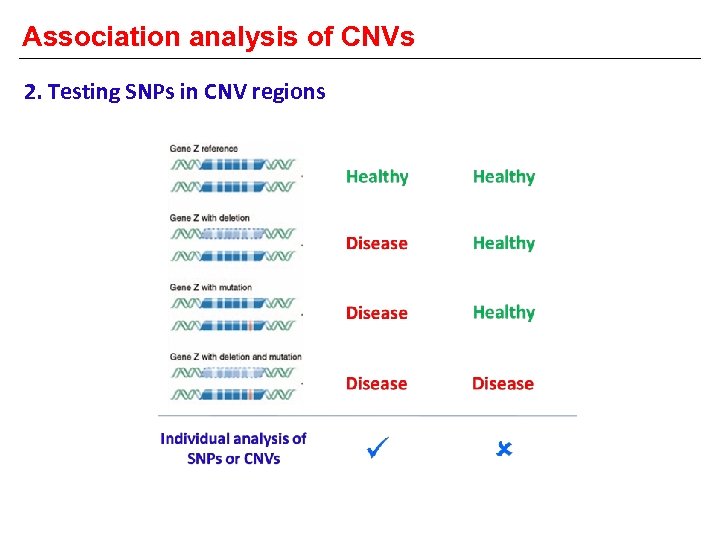 Association analysis of CNVs 2. Testing SNPs in CNV regions 