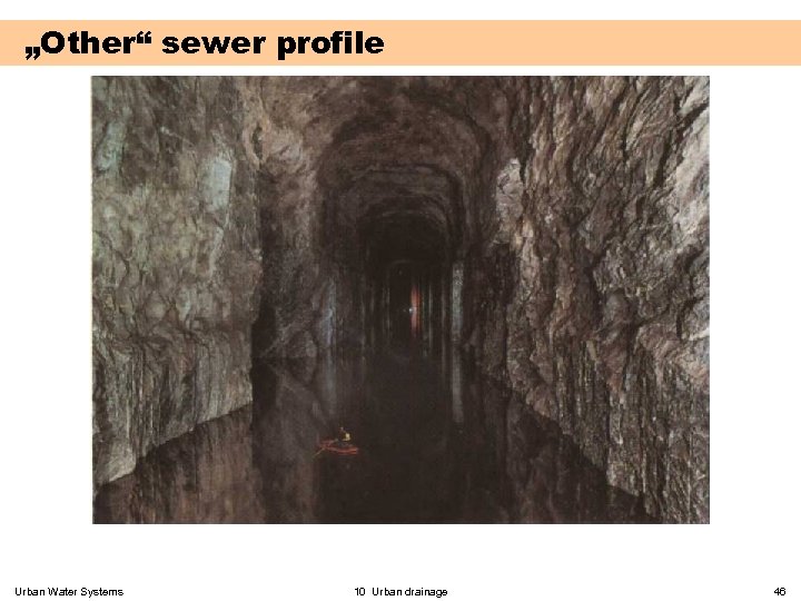 „Other“ sewer profile Urban Water Systems 10 Urban drainage 46 