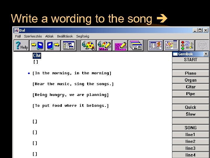 Write a wording to the song 