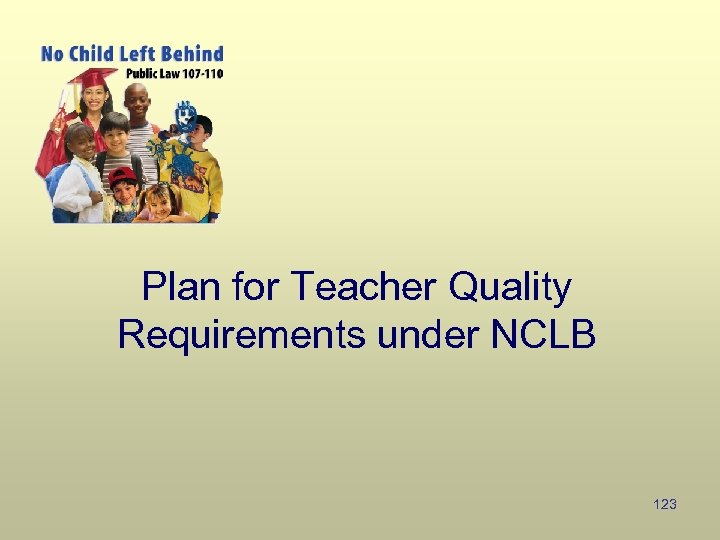 Plan for Teacher Quality Requirements under NCLB 123 