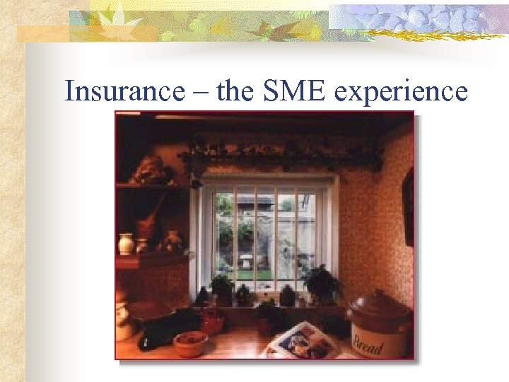 Insurance – the SME experience 