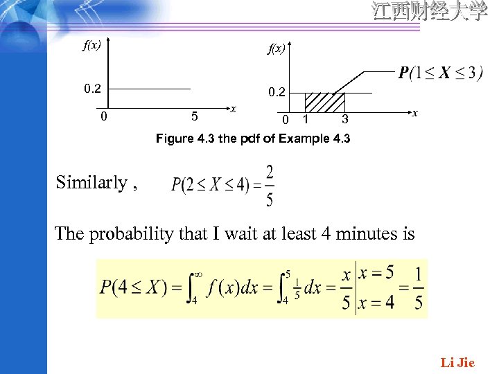 f(x) 0. 2 0 5 x 3 0 1 Figure 4. 3 the pdf