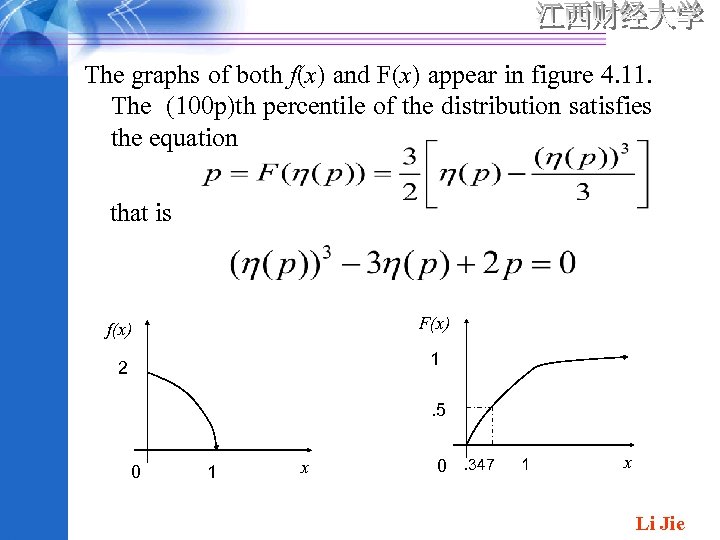 The graphs of both f(x) and F(x) appear in figure 4. 11. The (100