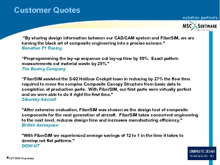 Customer Quotes solution partners 