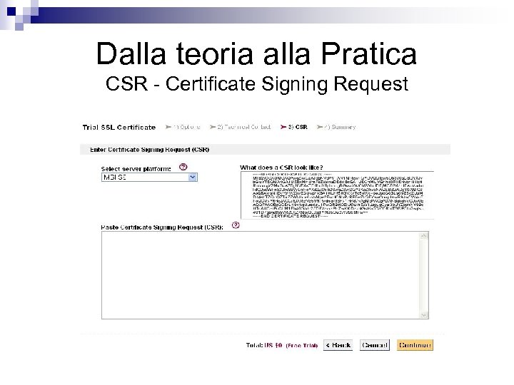 Dalla teoria alla Pratica CSR - Certificate Signing Request 